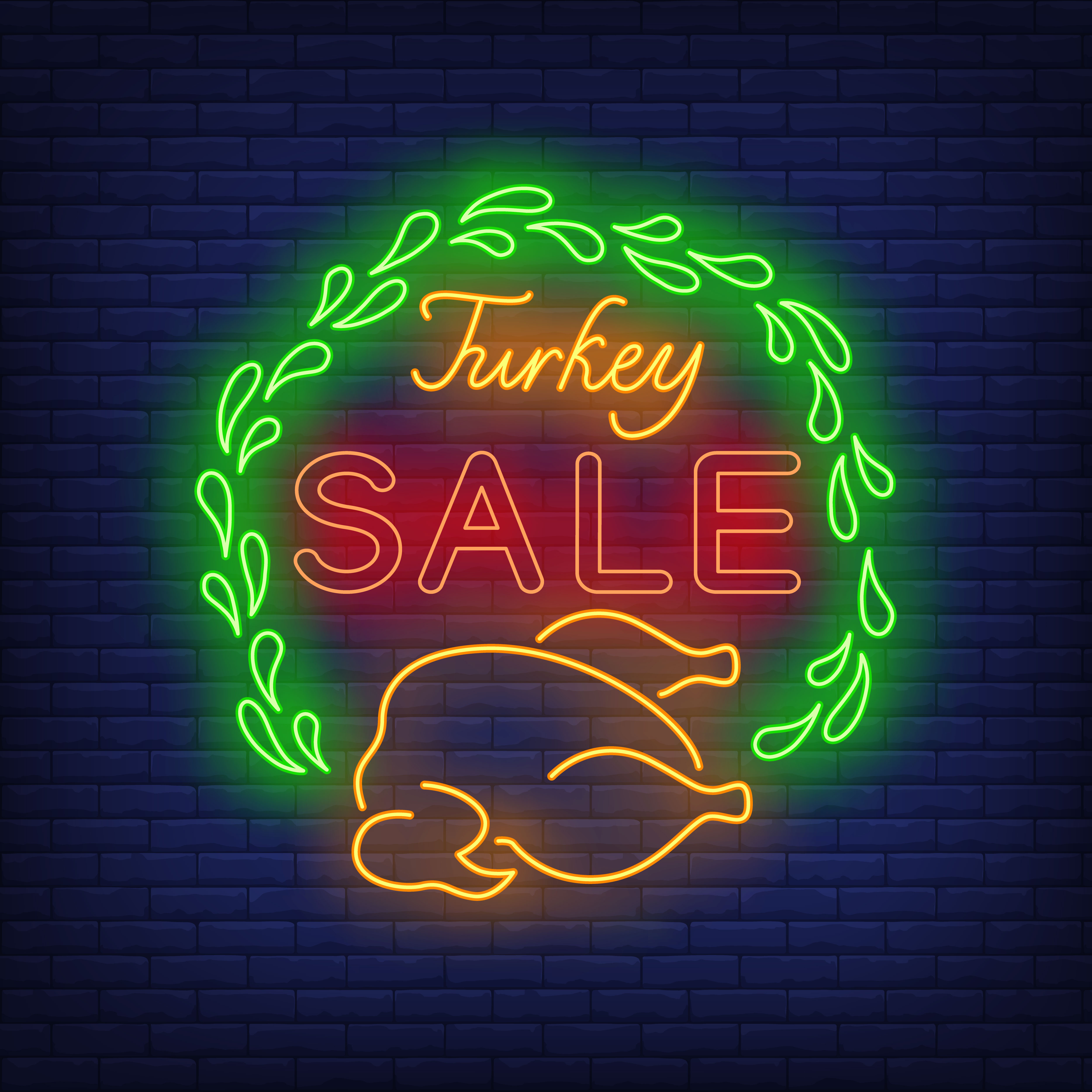 Turkey sale neon sign